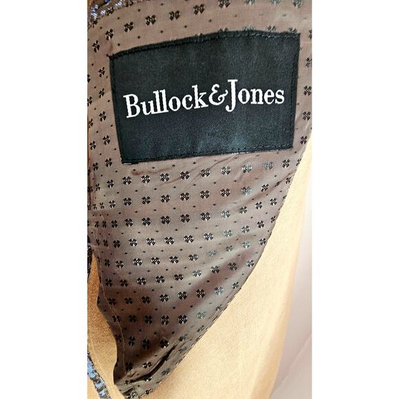 Bullock & Jones 100% Cotton Classic Tan Blazer Suit Jacket Model BOND, Sz 42L - Picture 5 of 9